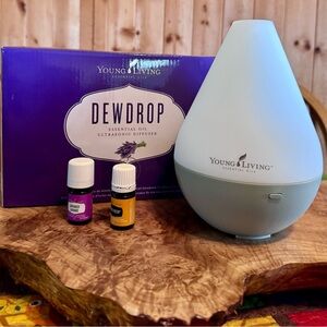 Young Living Dewdrop Diffuser with Purple and Yellow Oils